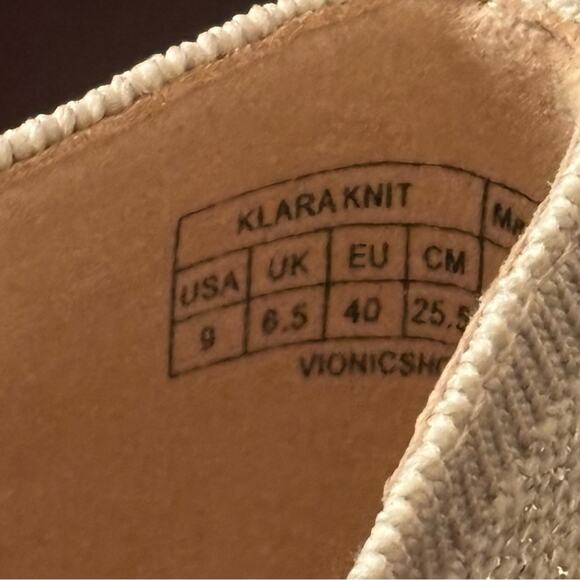 Vionic Klara Knit Skimmers Oatmeal Gold Knit Size 9 - Picture 9 of 10